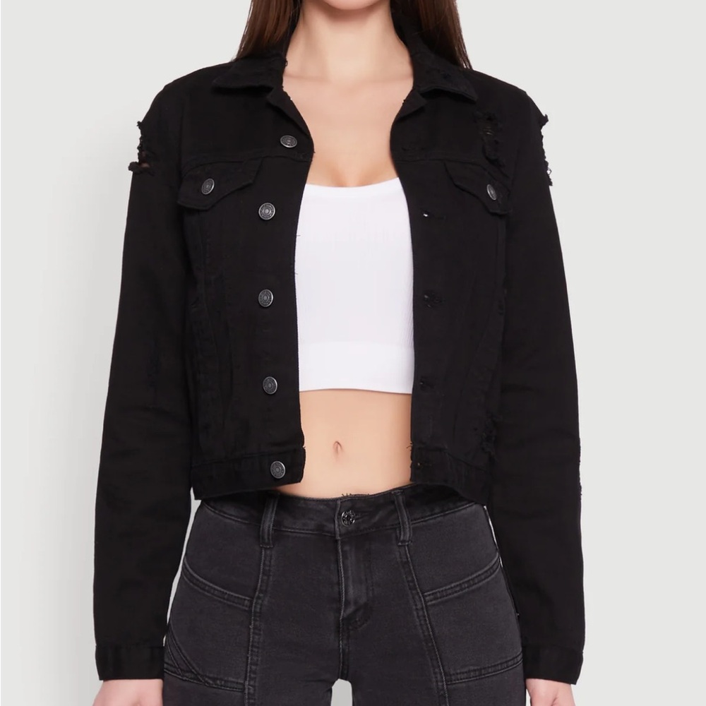 Almost Famous Black Jean Jacket